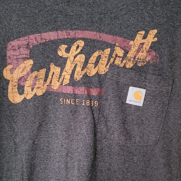 Carhartt Men's Charcoal Long Sleeve Tee Size Medium - Picture 3 of 9